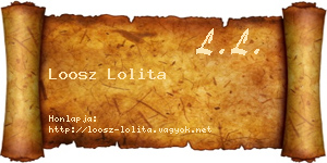 Loosz Lolita névjegykártya
